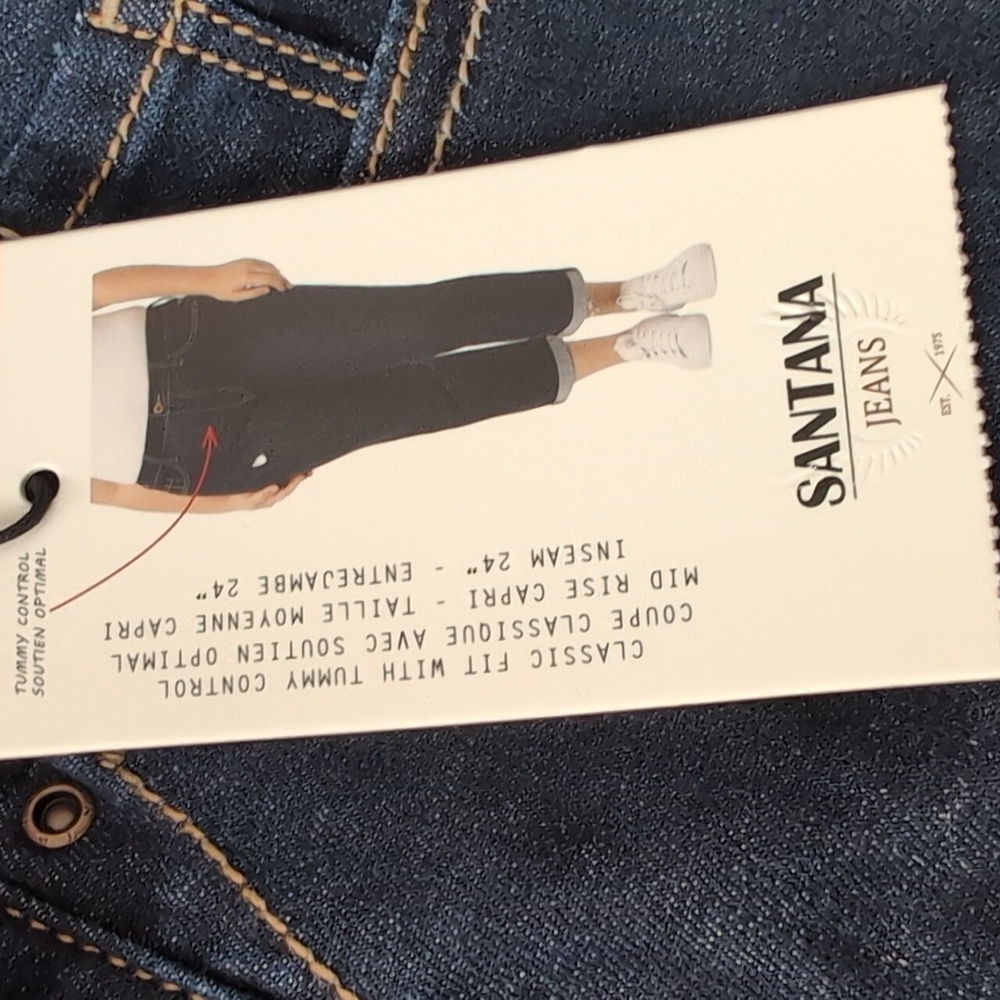 Sz 16 Santana Jeans Mid-Rise straight leg Capri style classic Fit jeans.